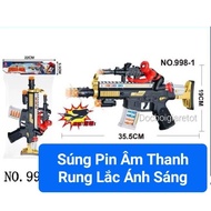 Đồ chơi trẻ em súng pin siêu nhân nhện có dây đeo tích hợp nhạc đèn rung lắc cho bé yêu
