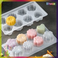 Bhece Jelly Mold 8 Compartments Plastic Fondant Flower Heart Pudding Mould Home Kitchen Reusable