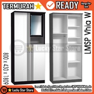 GANTUNGAN [Instant] 2-Door Glass Wardrobe Olympic Gstar LMSP VHIA W Wadrobe Clothes 80x43x180.9 cm M