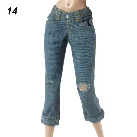 11.5" 1/6 BJD Dolls Dolls Trousers Floral Jeans Clothes Accessories Leather Pants