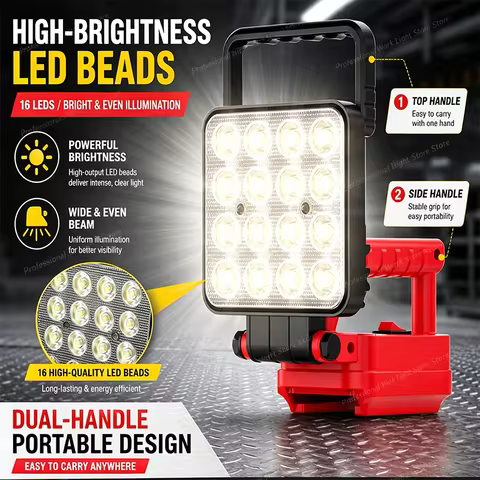 4-inch LED work light, outdoor light, for milwauk-ee batteries, dual-handle design,Emergency Tool Li