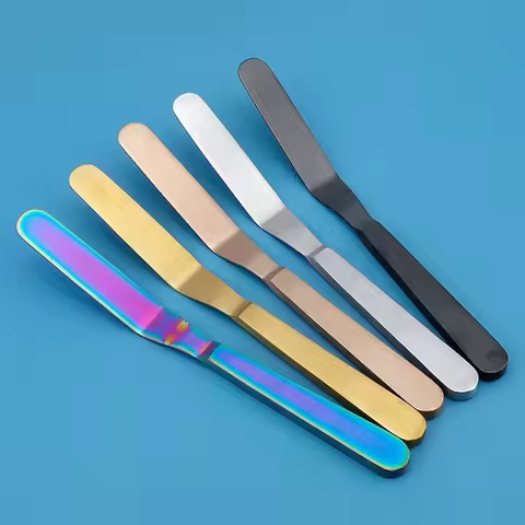 Stainless Steel Cake Icing Spatula Offset Spatulas Butter Spreader Baking Tools Curved Cream Spatula