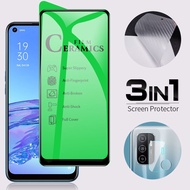 OPPO F11 A9 F9 Pro A3s A5 A5s A7 A12 A92 A52 Soft Ceramics Film Screen Protector + Camera Lens Tempered Glass Protector + Back Screen Protector Film