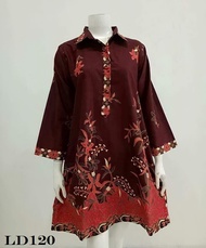 TUNIK BATIK MODERN UKURAN JUMBO WANITA LD 130 MODEL TERBARU KOMBINASI KANCING DEPAN PAKAIAN KANTOR CANTIK dan ELEGAN BAJU PESTA MASA KINI serta EKSKLUSIF BUSANA KEKINIAN BAGI REMAJA MAUPUN DEWASA AGAR TAMPIL ANGGUN &amp; PENUH PERCAYA DIRI