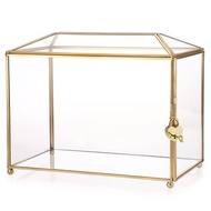 幸福傳承 婚禮物資♥️ 禮卡收納盒帶鎖 - Wedding Cards Gold Glass Box 