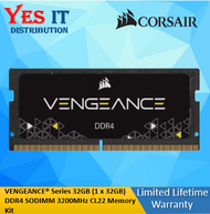 CORSAIR VENGEANCE® Series 8GB/16GB/32GB (1 x 8GB/16GB/32GB) DDR4 SODIMM 3200MHz CL22 Memory Kit