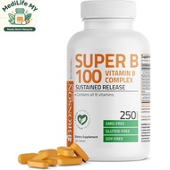 Bronson Super B 100 Vitamin B Complex Sustained Release Mengandungi Semua Vitamin B (Vitamin B1, B2,