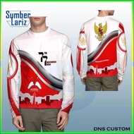 Lariz - Kaos T-Shrt Pria/Wanita 17 Agustus - Baju Hut Ri Ke 77 Merah