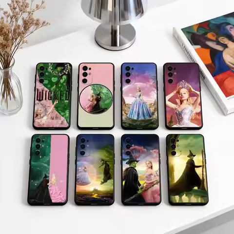 Musical W-Wicked Pink Green Phone Case Black Silicone Soft For Samsung S25,S24,S21,S22,S23,S30,Ultra