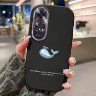 HP MERAH Phone Case For OPPO A60 Case Silicone Phone Case Beautiful Pink Whale Pattern Beautiful Cas