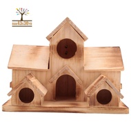 Bird House Bird House Outside for Outside Hanging, 6 Hole Handmade Natural Bird House