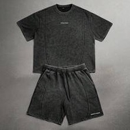 Men's Letter Print Round Neck Short Sleeve T-Shirt And Shorts Casual Set Mans 2 Piece Set Shorts Set