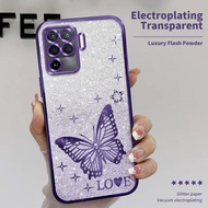 2 In 1 Shockproof Casing For OPPO A94 4G CPH2203 Phone Case Rhinestone Butterfly Case + Soft Ceramic