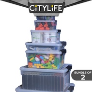 (Bundle of 2) Citylife 0.17L to 16L Widea Transparent Storage Box Stackable Storage Mini Container Box X-6314-19