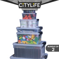 (Bundle of 2) Citylife 0.17L to 16L Widea Transparent Storage Box Stackable Storage Mini Container B