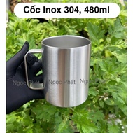[Stainless steel 304] 304 stainless steel cup/cup, large capacity 480ml with sturdy, insulated handl