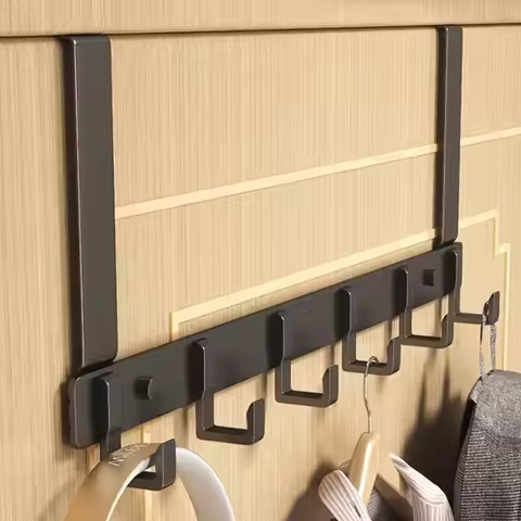 6 Hooks Clothes Coat Hat Towel Hanger Home Bathroom Organizer Rack Hooks Over The Door Kitchen Acces