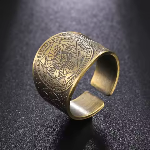 Jeshayuan Seal Of The 7 Archangels Protection Ring For Men Metatron Stainless Steel The Secrets of K