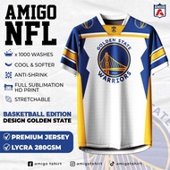 AMIGO NFL Sublimation Microfiber Jersey tshirt Design GOLDEN STATE baju jersi baju jersey viral tikt