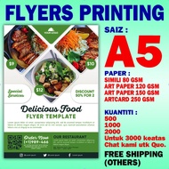 A5 FLYERS PRINTING SERVICES FULL COLOUR | SIZE A5 | CETAKAN FLYERS SAIZ A5 | 1K - 4K SHEET