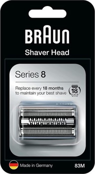 Braun Series 8 83M 電動剃須刀頭替換件 - 銀色 - 與 Series 8 兼容 平行進口