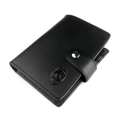 Black Leather US Police Wallet Badge Holder ID CARD HOLDER -US ID Badge Holder
