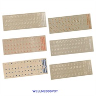 WELLNESSSPOT Keyboard Stickers Transparent For PC Russian Film English Hebrew Korean Language Alphab