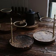 不凡木逸復古工業風黃銅咖啡手沖壺支架濾杯架戶外家用V60濾杯架