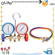 OLINI Manifold Gauge Set, Alloy Quick Coupler AC Manifold Gauge Set, Vacuum Gauge with Metal Hanging