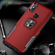 For Xiaomi Mi 8 Phone Case, Metal Magnetic Ring Soft Silicone Leather Pattern Cover 3D9O