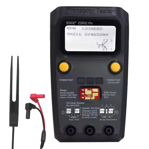 BSIDE ESR02pro Multi-purpose Transistor ESR/SMD Tester Smart Diode Triode Capacitance Resistor Meter