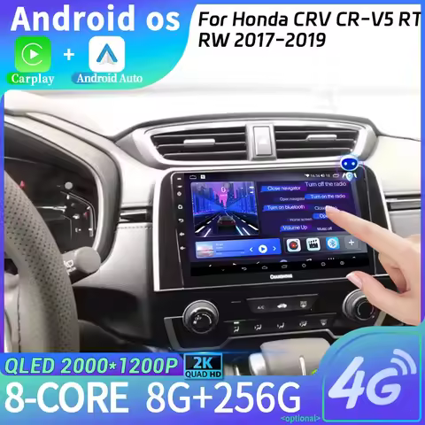 Car Radio Multimedia Navigation Android 14 Stereo Head Unit Screen For Honda CRV CR-V5 RT RW 2017-20