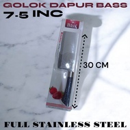 PISAU GOLOK DAPUR BASS 7.5INC PERSEGI SAYURAN DAGING GAGANG FIBER MOTIF G1204
