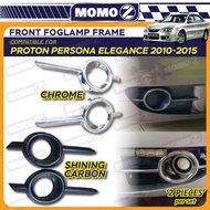 Car Proton Persona Elegance 2010 - 2015 Front Fog Lamp Foglamp Frame Cover Chrome Black Carbon Acces