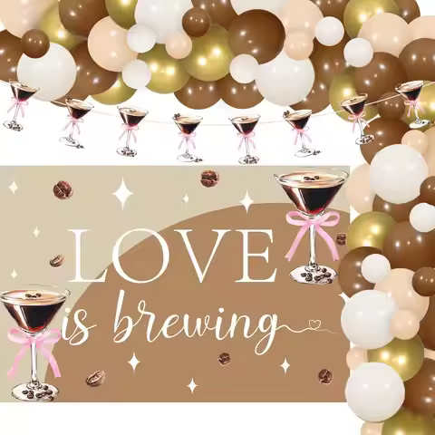 Espresso Martini Bridal Shower Decor Love Is Brewing Backdrop Espresso Martini Balloon Arch for Bach