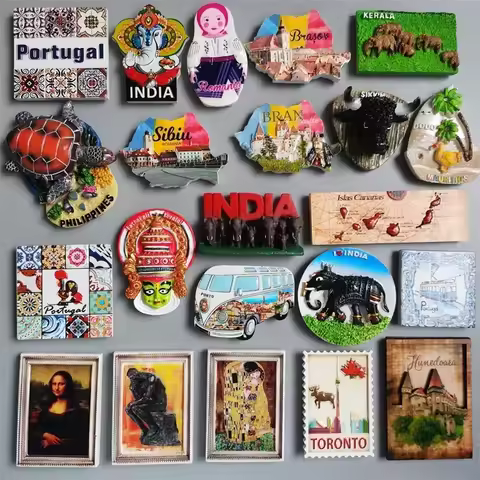 Fridge Magnet Portugal Romania India Philippines Islas Canarias Canada Geneva Thailand Magnetic Frid