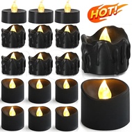 Halloween Black LED Flameless Electronic Candle / Battery Operated Flashing Tealight Party Decoratio
