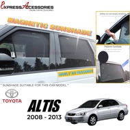 Toyota Altis 2008 - 2013 Magnetic Sunshade (4pcs) Car Window Magnet Sun Shade Kereta - Type A
