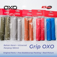 OXO 058A Waffle Motif 15cm Rubber Handlebar Grip BMX Folding Mountain Fixie Touring KS Bike Cirebon