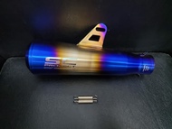 ปลายท่อ SC Project มีหู ท้ายมีตะแกรง งานดีมากเสียงดีมีสีเงินและรุ้งให้เลือก