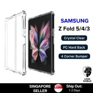 (SG) LionShield Case Phone Casing Cover, Compatible with Samsung Z Fold 5/4/3 - Clear (4 Corner Bumpers)