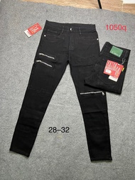 quần bò jean nam dài đen rách khóa kéo lệch nhiều mẫu mới hotchất jean dài đẹp co giãn thoải mái