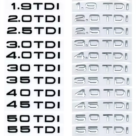 3D ABS Letters 2.0TDI 2.5TDI 3.0TDI 35TDI 40TDI 45TDI 50TDI Emblem for Audi A1 A3 A4 A5 A6 A7 A8 Q2 