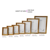 Photo Frame Size 4R / 5R / 6R / 8R / A4 / 11R / A3 - Gold Color(1pc)