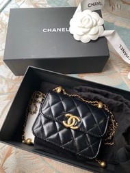 Chanel 雙金球 mini bag 小廢包 袋 腰包 可調節