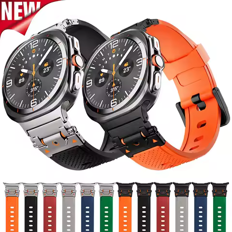 Luxury Soft Silicone Strap for Samsung Galaxy Watch 7 Ultra 47mm Rubber Band Wristband for Galaxy Wa