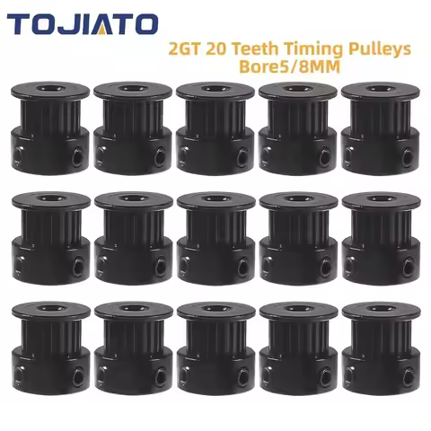 5-20pcs GT2 20 Teeth 5/8mm Bore Pulley Synchronous Aluminum Wheel Pulley for 2GT Timing Belt 6mm Wid
