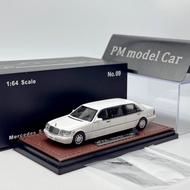 WTX 1:64 Mercedes-Benz S-Class W140 Long Wheelbase White Limousine Alloy Diecast Model Car Collectib