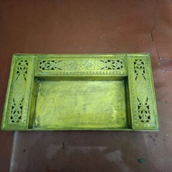 Antique Brass Carved Storage Box with 4 Compartments, Dimensions 45 cm x 25 cm x 5 cm