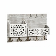 [tenlzsp0bc] Entryway Mail Sorter with Key Pegs Easy Installation Wall Mount Key and Mail Holder Ent
